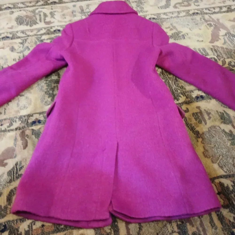 H & M Wool Blend Fuchsia Peacoat XS - Picture 7 of 8